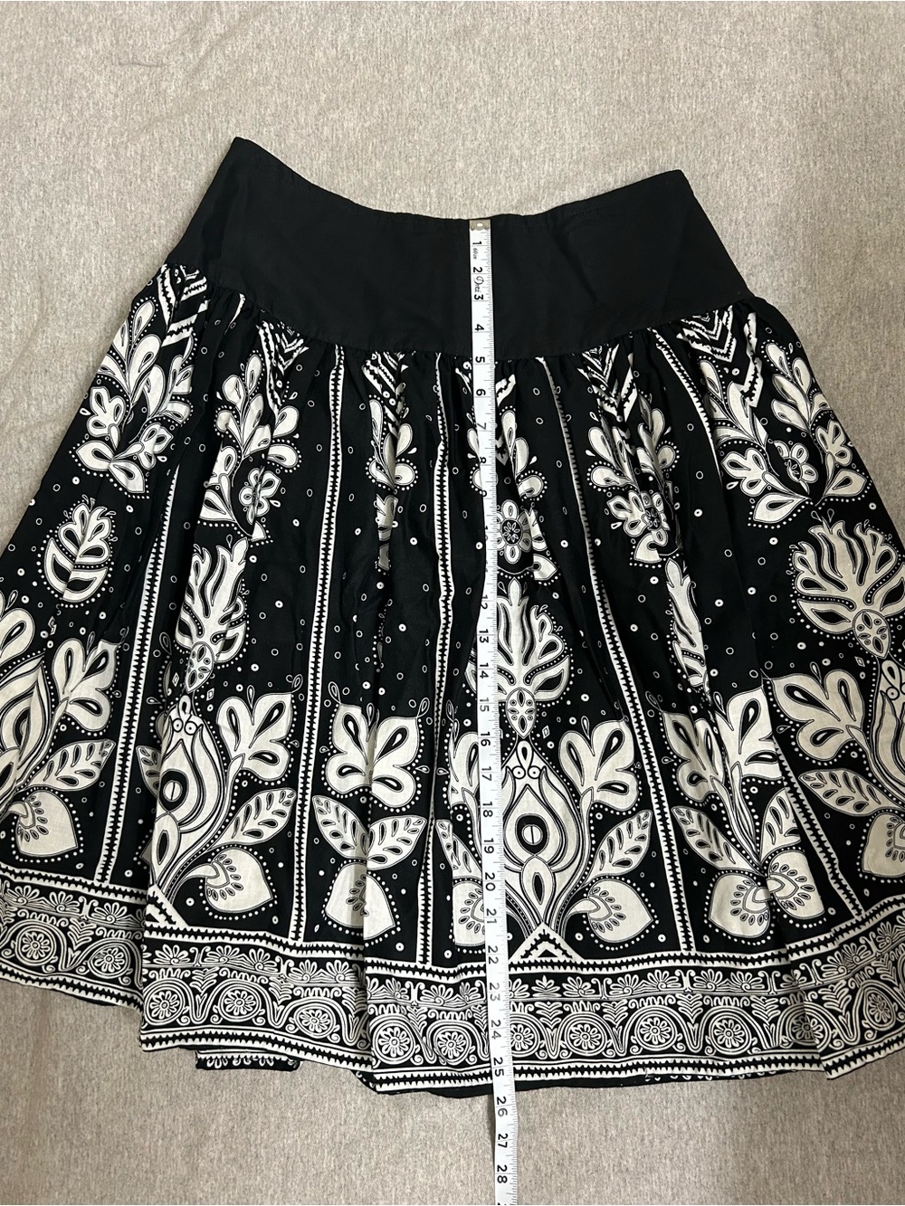 Coldwater Creek Black & White Printed A-Line Skirt - Picture 7 of 9